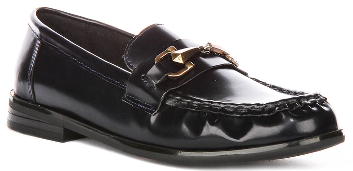 Trish In Hi Shone Navy Loafers
