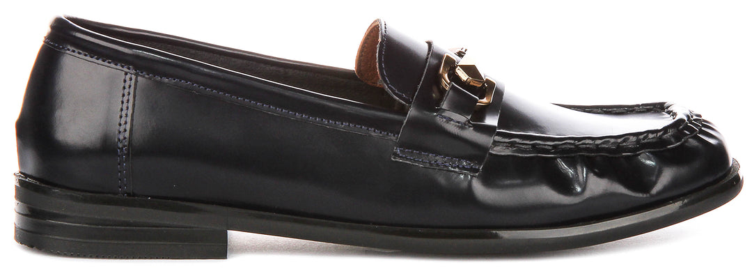 Trish In Hi Shone Navy Loafers