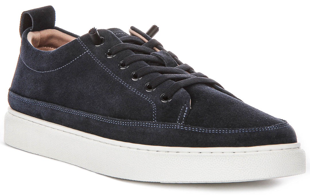 Josh Slip On Casual Shoes In Navy Suede