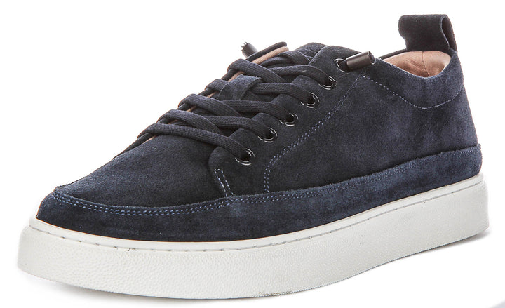 Josh Slip On Casual Shoes In Navy Suede