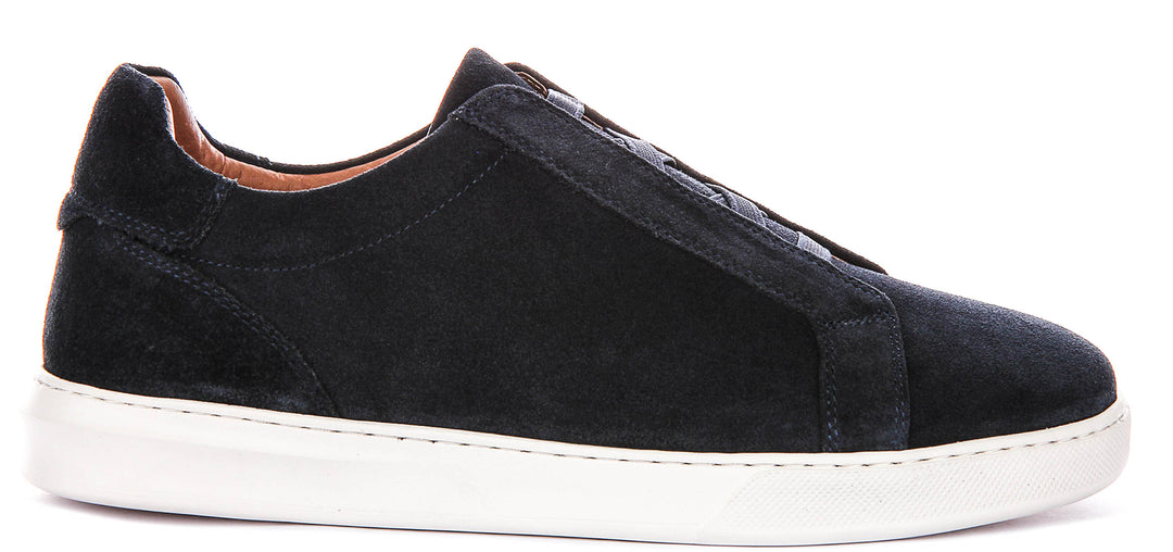 Asher Smart Slip On Sneaker In Navy Suede