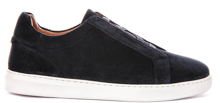 Asher Smart Slip On Sneaker In Navy Suede