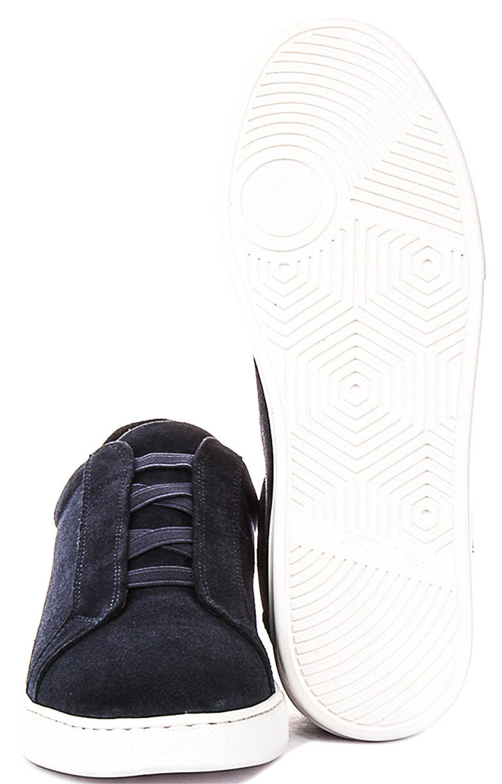 Asher Smart Slip On Sneaker In Navy Suede