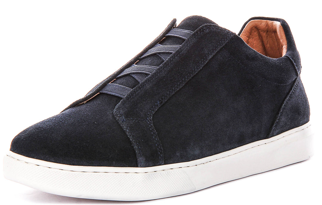 Asher Smart Slip On Sneaker In Navy Suede