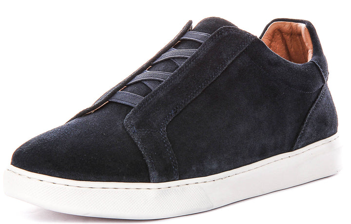 Asher Smart Slip On Sneaker In Navy Suede