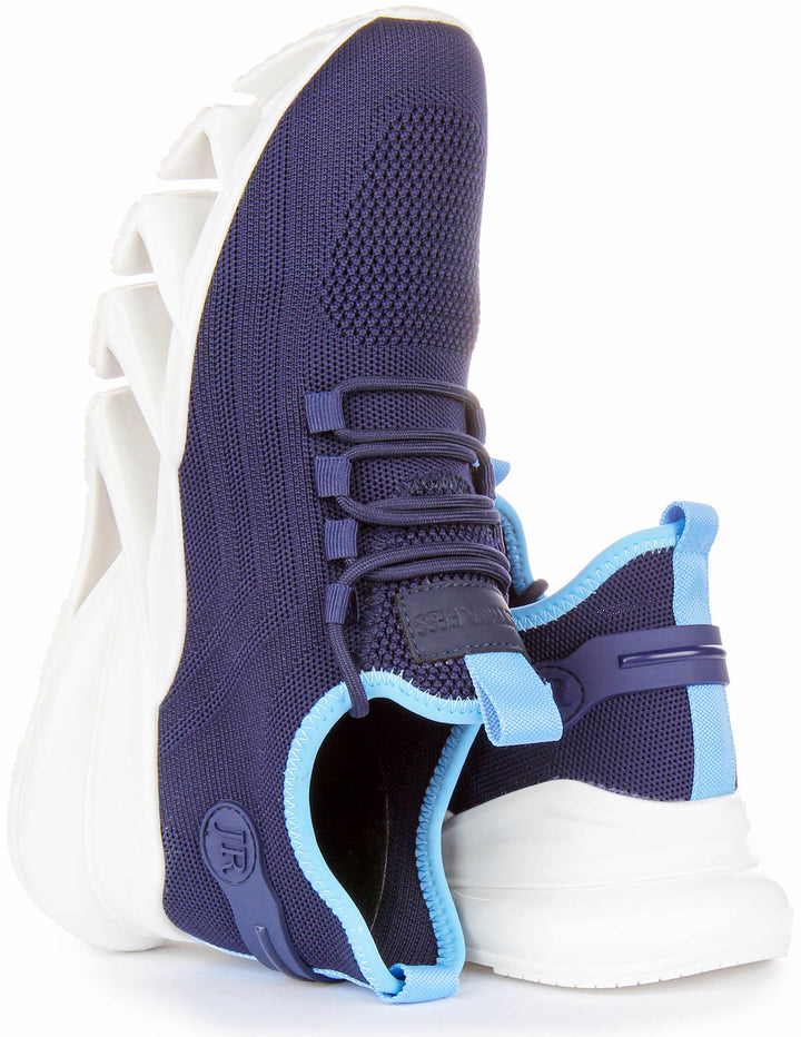 Bounce 5 Lace up Trainers In Navy Blue