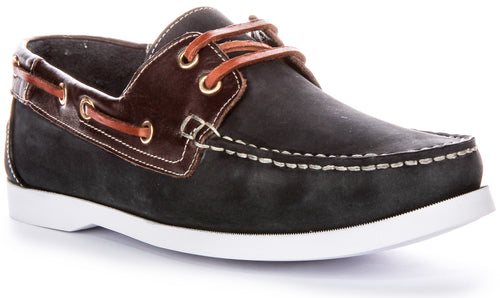 Bay Boat Shoes In Navy Brown