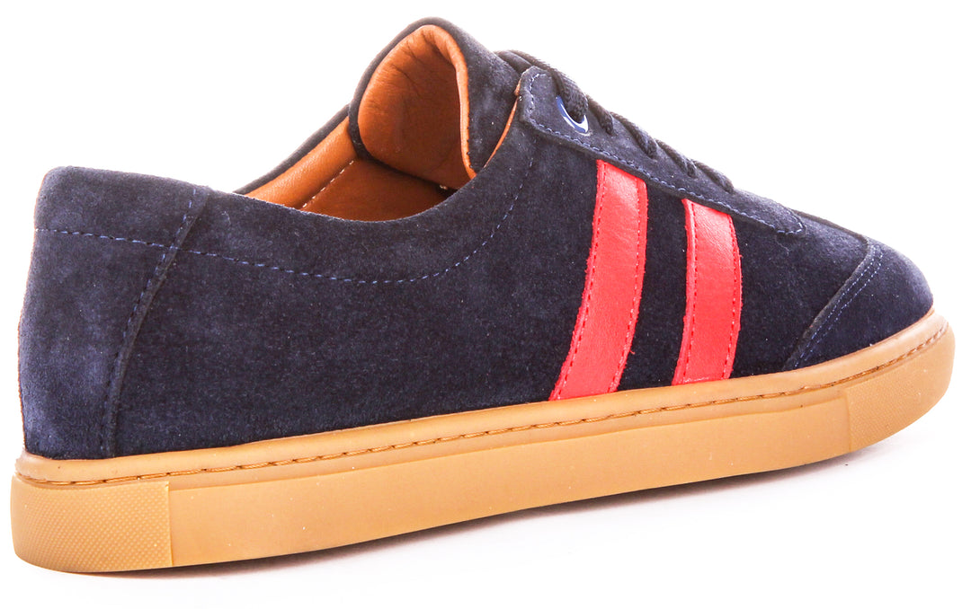 Sadie Retro Trainers In Navy Red