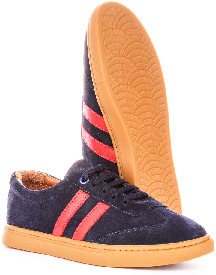 Sadie Retro Trainers In Navy Red