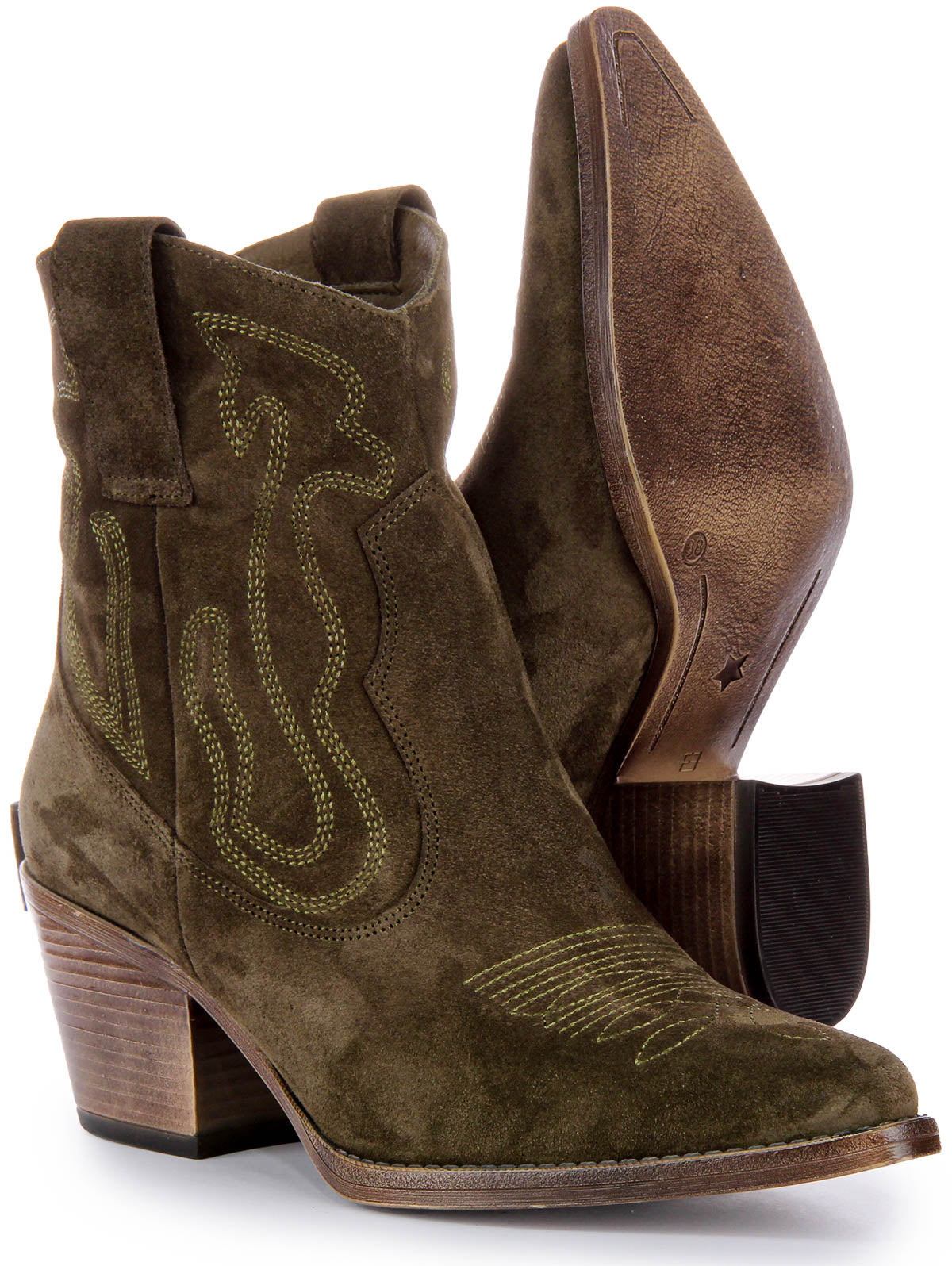 JUSTINREESS ENGLAND Nova Suede Ankle Boots In Olive | Brogue Boots ...