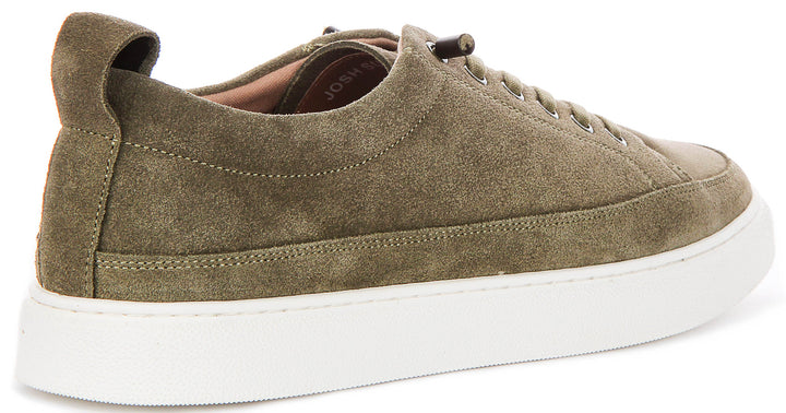 Josh Slip On Casual Shoes In Olive Suede