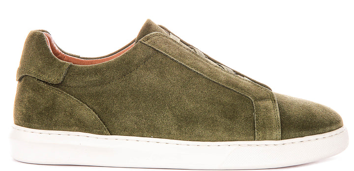 Asher Smart Slip On Sneaker In Olive Suede