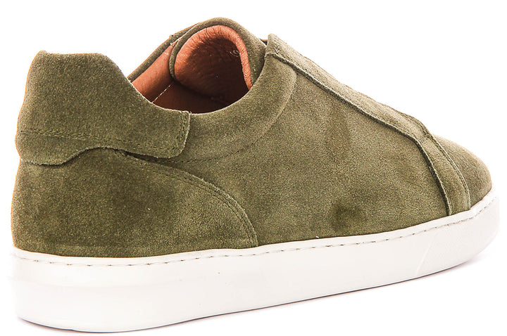 Asher Smart Slip On Sneaker In Olive Suede