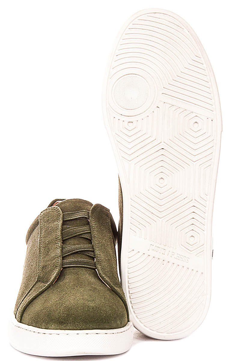 Asher Smart Slip On Sneaker In Olive Suede