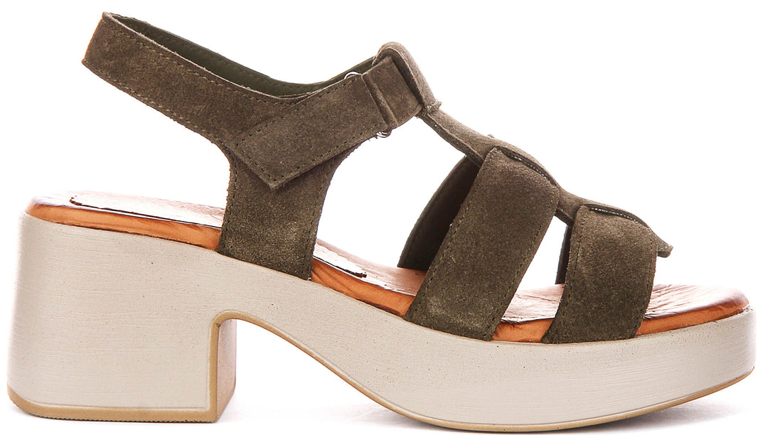 Sylvia Gladiator Sandal In Olive Suede