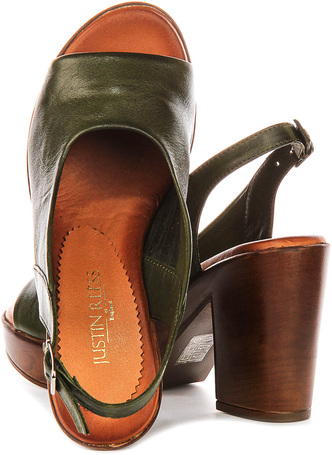 Serene Open Toe Sandal In Olive Green