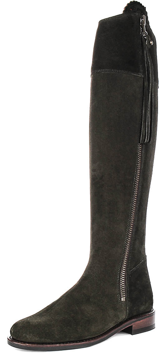 Valentina Sport Knee High Riding Boot In Olive Green | Wide Calf Fit