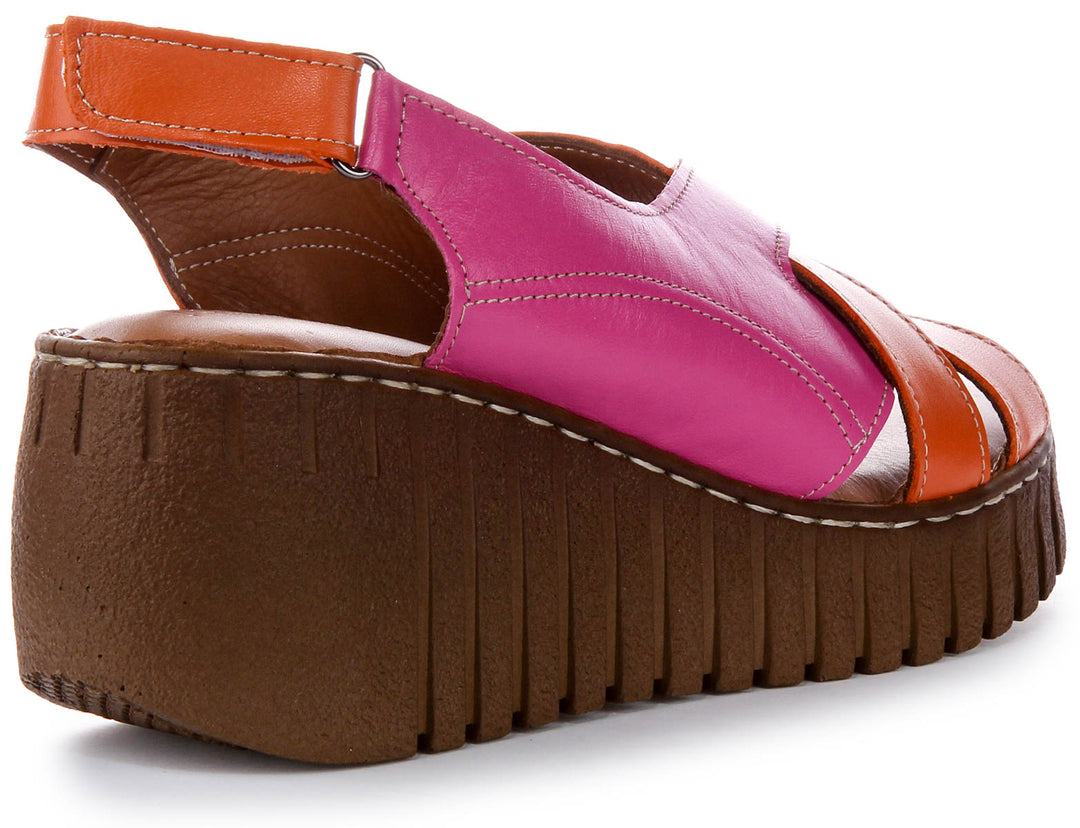 Adele Soft Footbed Wedges Sandal In Orange