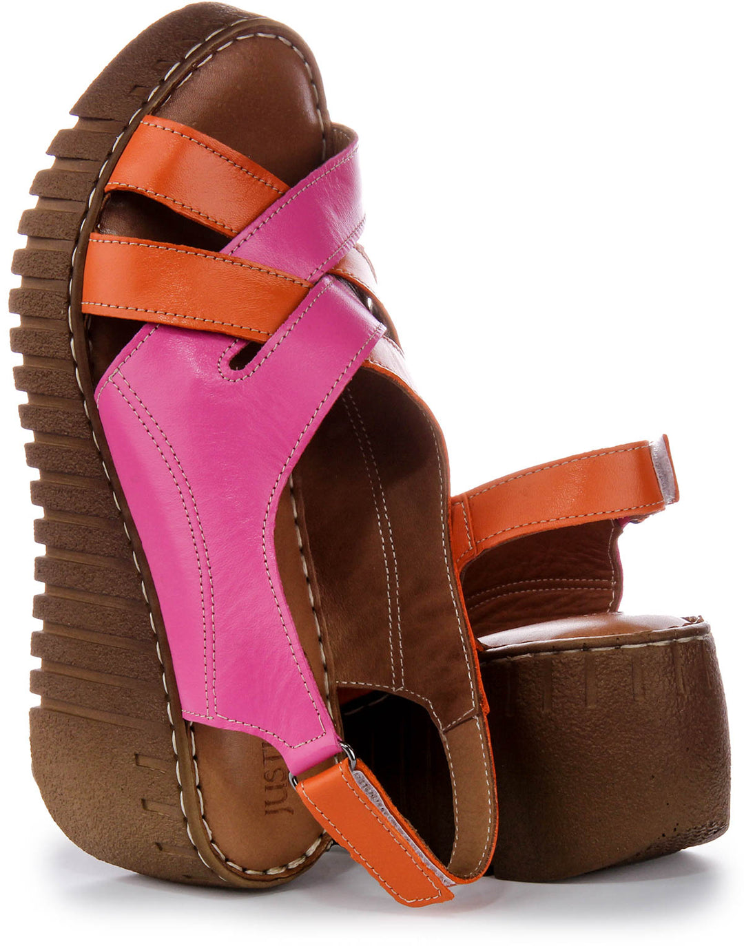 Adele Soft Footbed Wedges Sandal In Orange