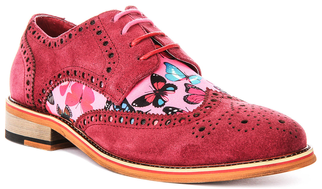 Julio In Pink Butterfly Brogues
