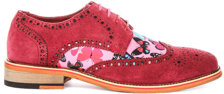 Julio In Pink Butterfly Brogues