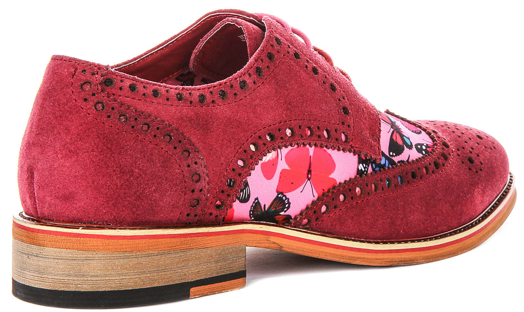 Julio In Pink Butterfly Brogues