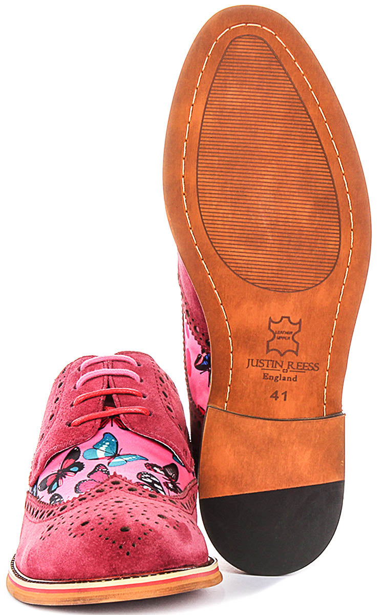 Julio In Pink Butterfly Brogues