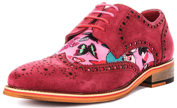 Julio In Pink Butterfly Brogues