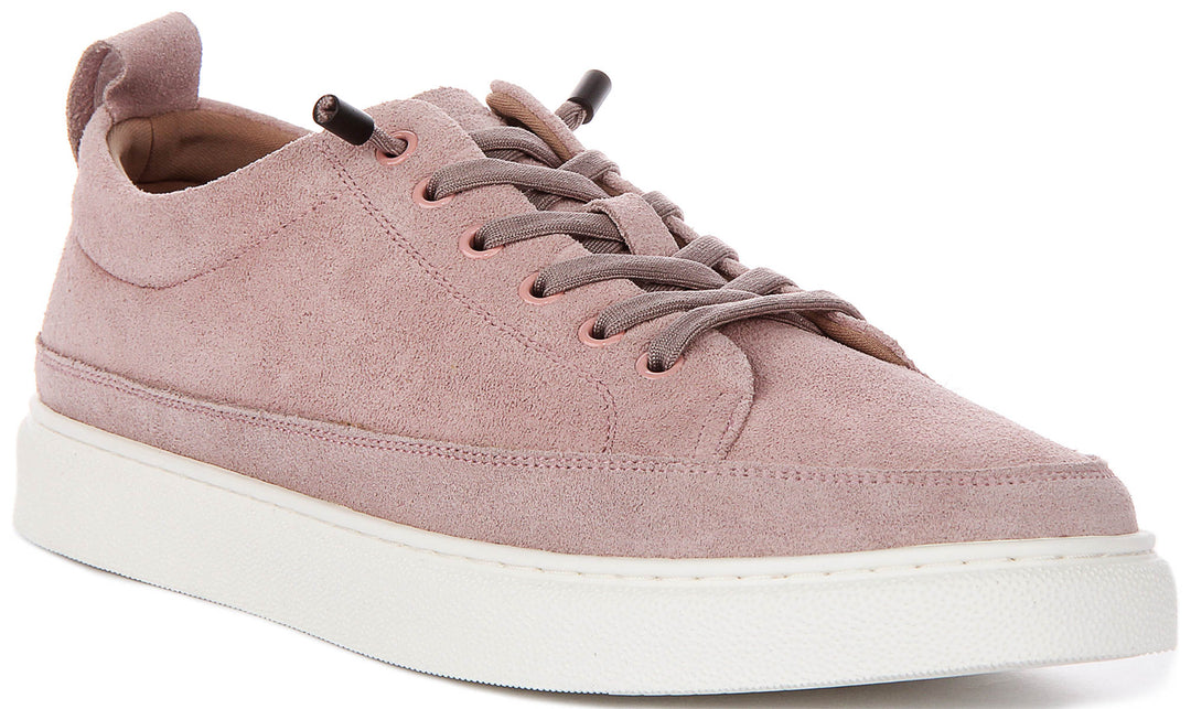Josh Slip On Casual Shoes In Light Pink Suede