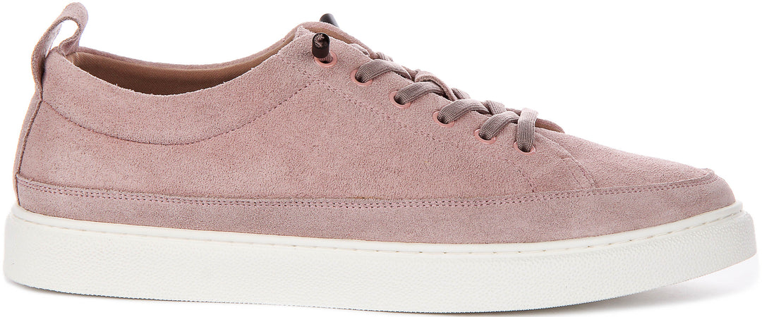 Josh Slip On Casual Shoes In Light Pink Suede