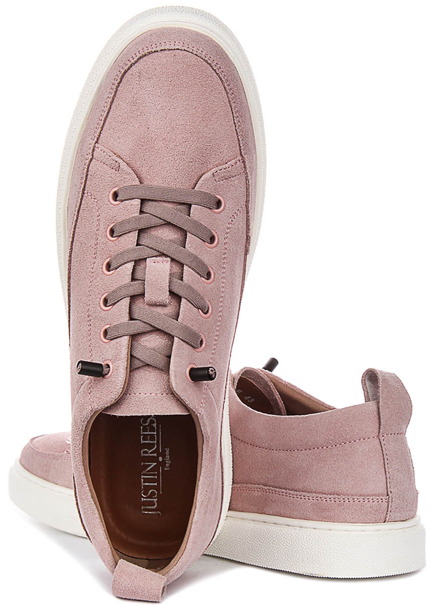Josh Slip On Casual Shoes In Light Pink Suede