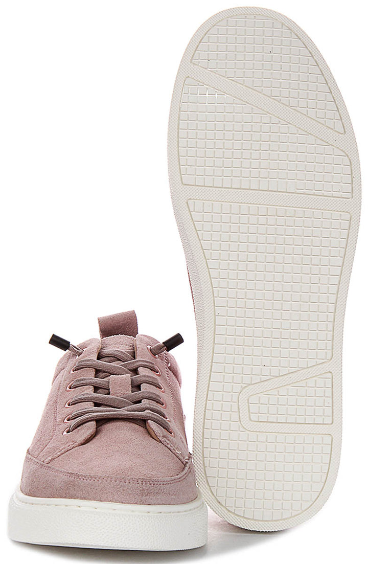 Josh Slip On Casual Shoes In Light Pink Suede