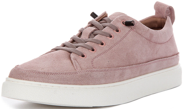 Josh Slip On Casual Shoes In Light Pink Suede