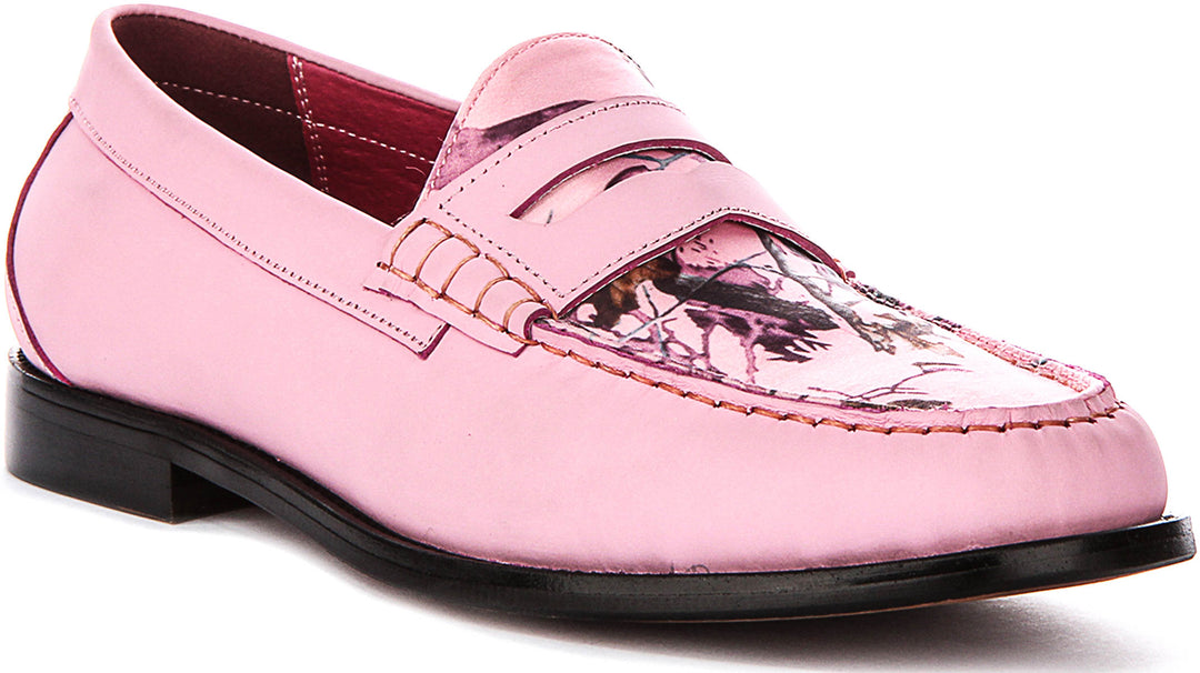 Gabriel Wildlife Print Loafers In Pink for Men