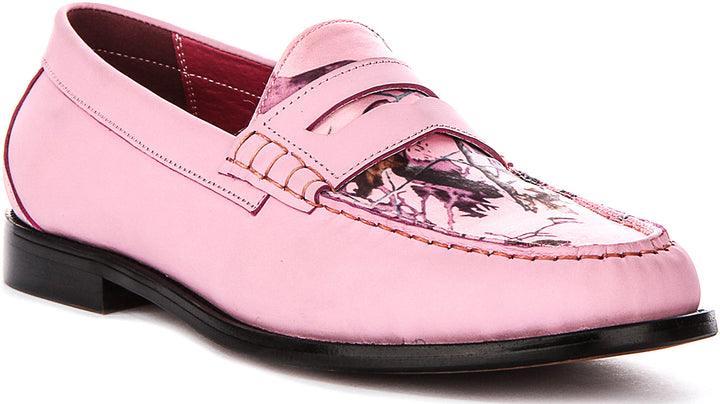 Gabriel Wildlife Print Loafers In Pink for Men