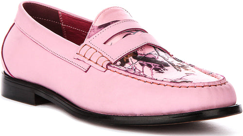 Gabriel Wildlife Print Loafers In Pink for Men
