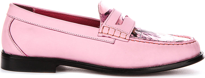 Gabriel Wildlife Print Loafers In Pink for Men