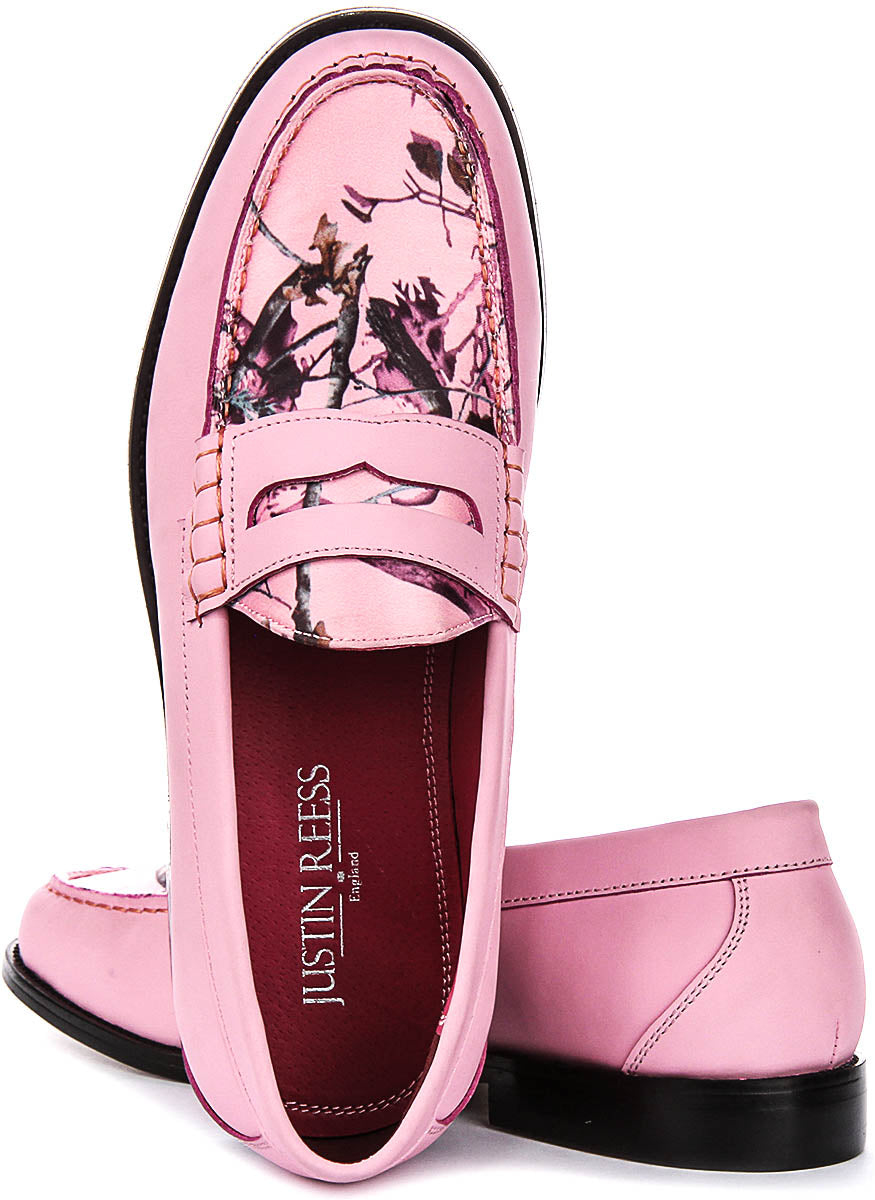 Gabriel Wildlife Print Loafers In Pink for Men