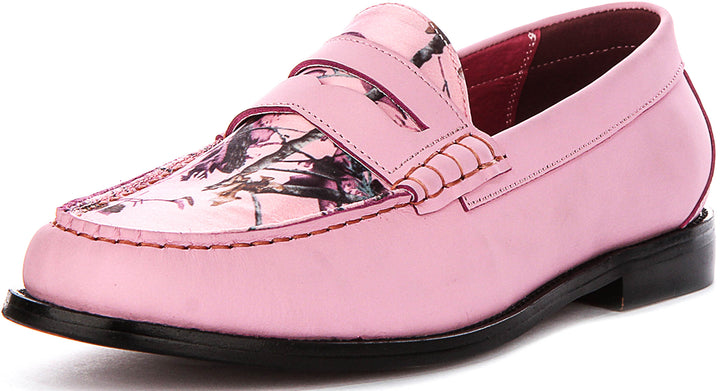 Gabriel Wildlife Print Loafers In Pink for Men