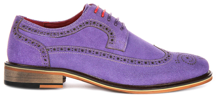 Robin In Purple Suede Brogues