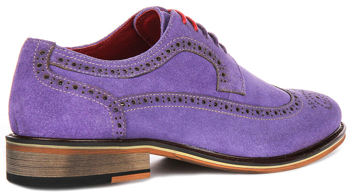Robin In Purple Suede Brogues