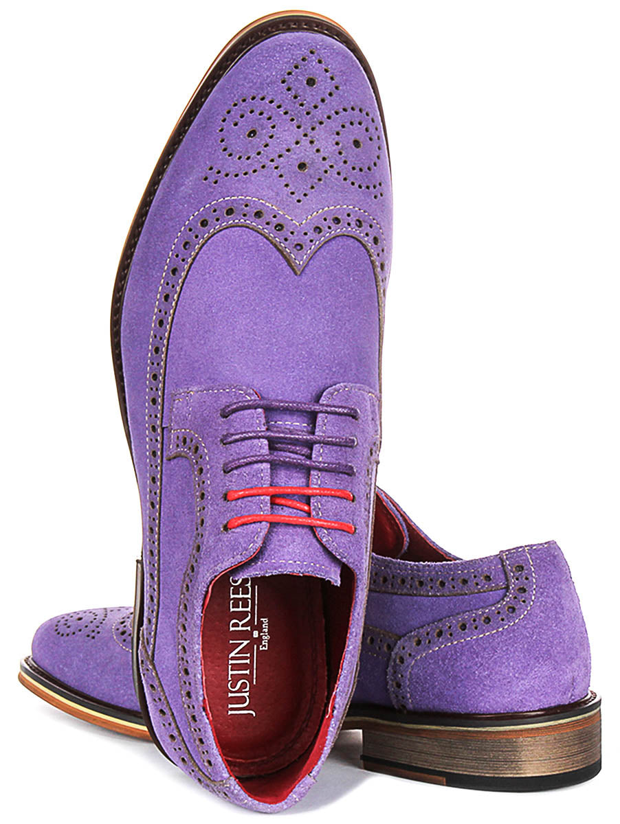 Robin In Purple Suede Brogues