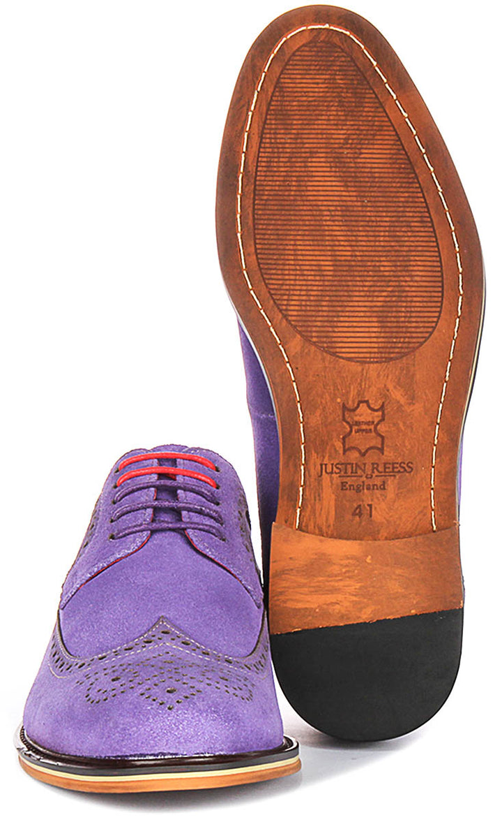 Robin In Purple Suede Brogues