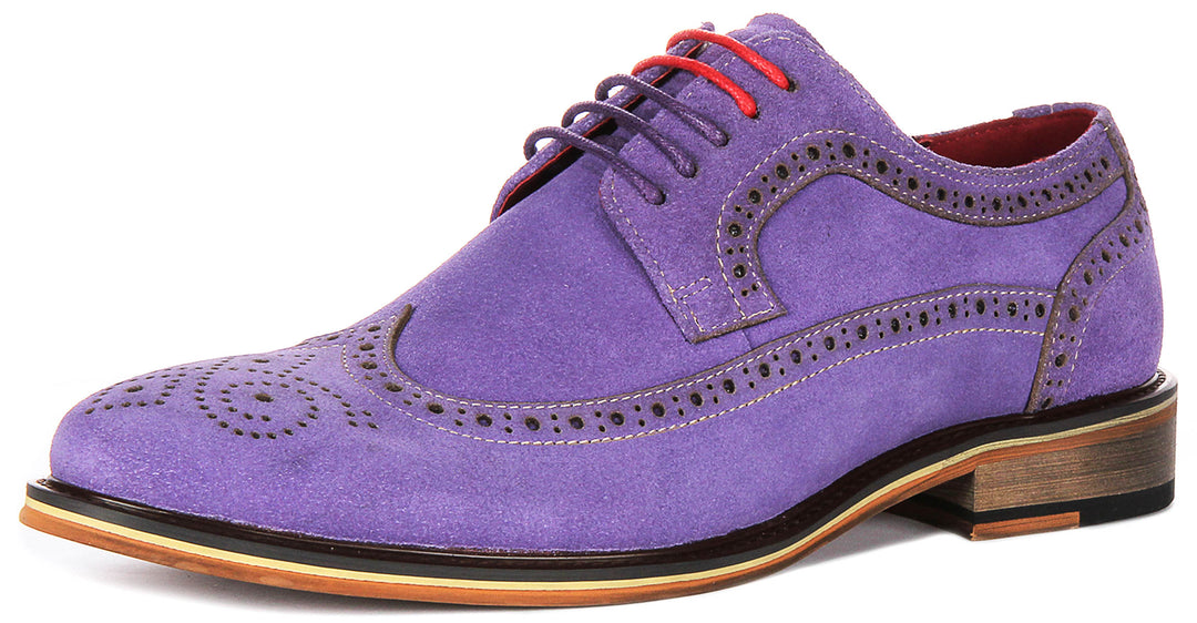 Robin In Purple Suede Brogues