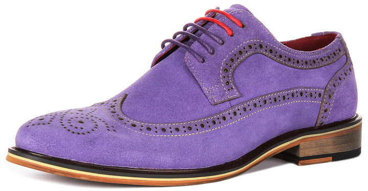 Robin In Purple Suede Brogues
