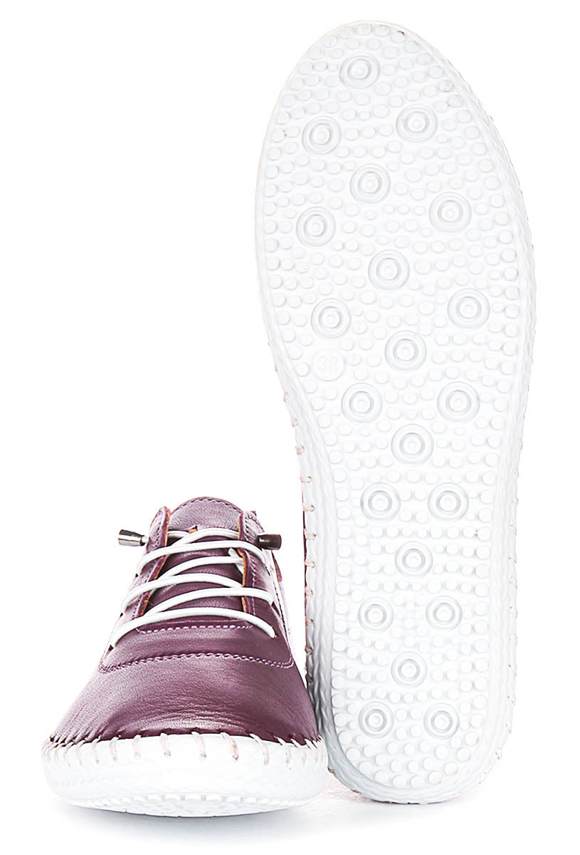 Lexi 2 Leather Plimsoles In Purple