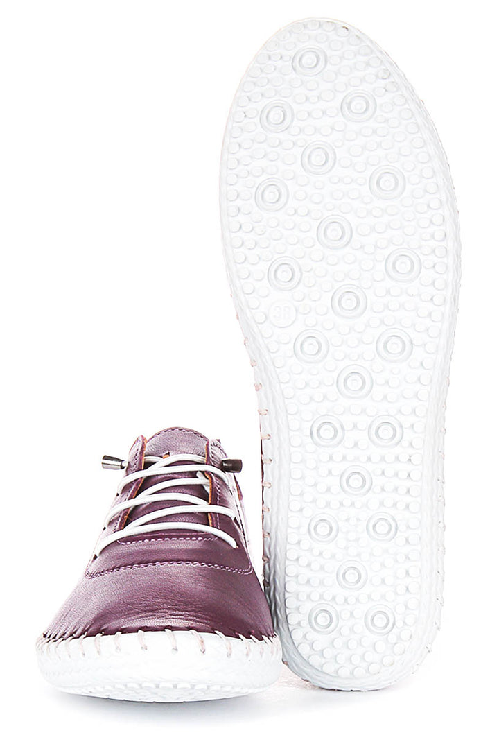 Lexi 2 Leather Plimsoles In Purple