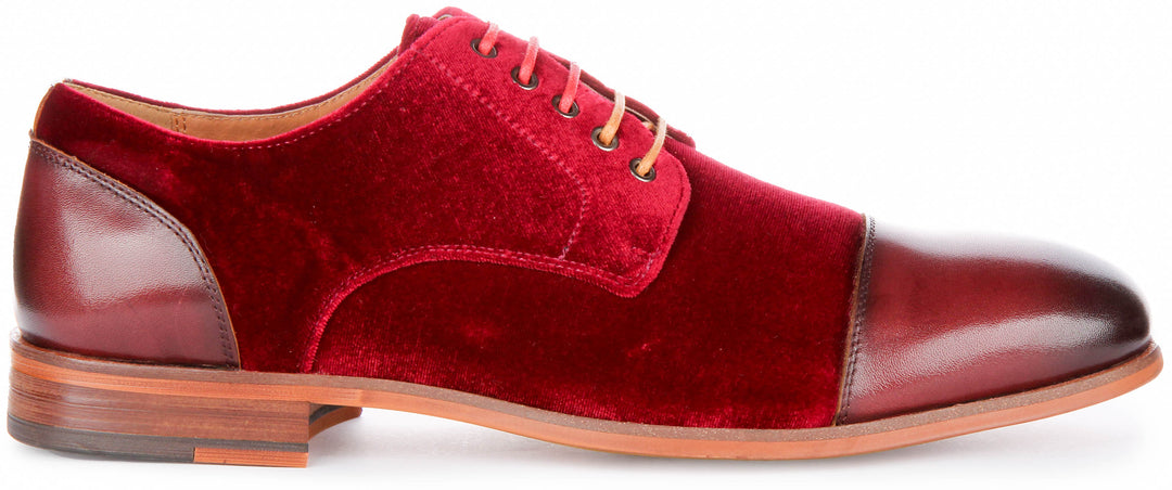 Caleb Velvet Shoes In Red