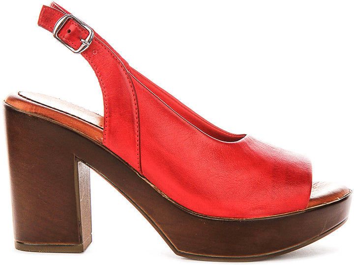 Serene Open Toe Sandals In Red