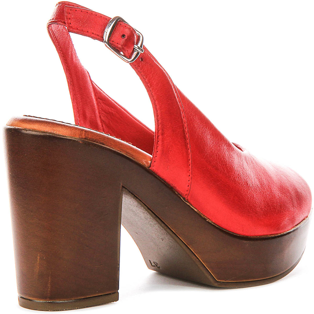 Serene Open Toe Sandals In Red